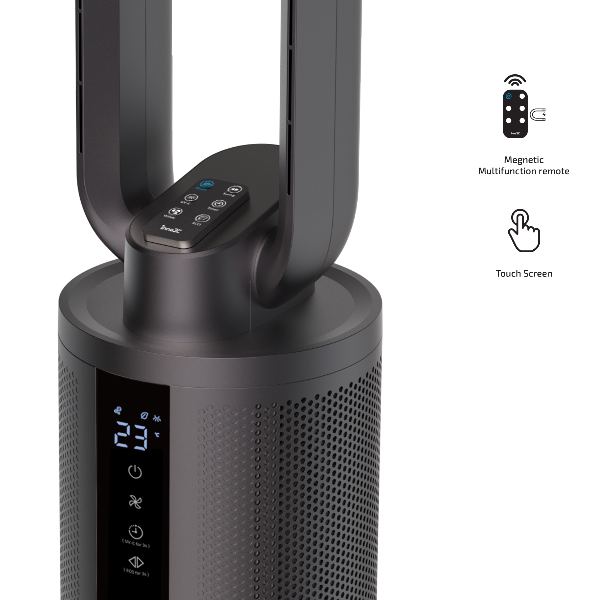 inno3C i-AF8 HEPA cum UV-C 淨化無葉風扇 (灰色) image number 0